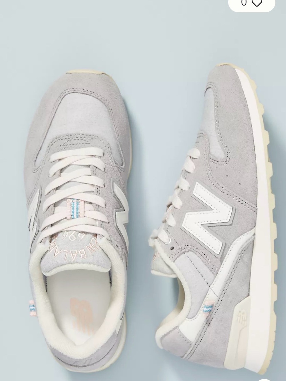 New Balance 696 Anthropologie Light Gray Suede Low-Top Sneakers